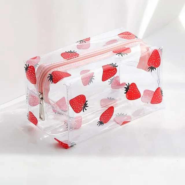 Transparent school pencil case with different motifs