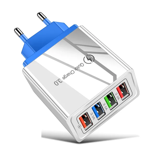 Fast-charging USB adapter with four slots