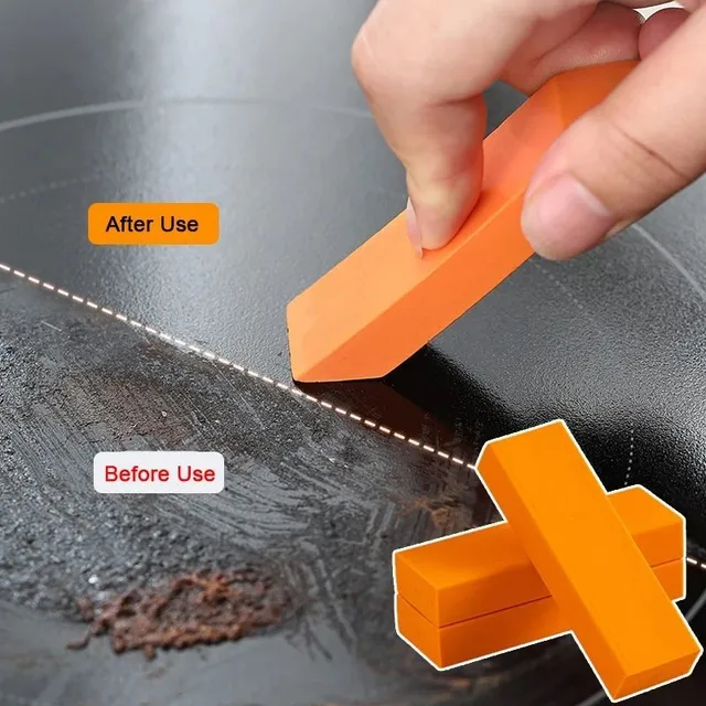 Remove immediately the water stone and rust with this easy-to-use rubber tool