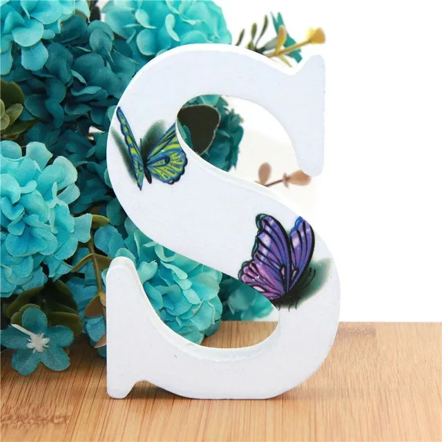 Decorative wooden letter with butterflies