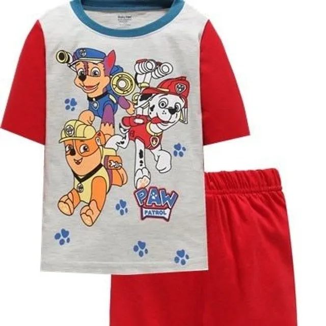 Children's comfortable set of pajamas - T-shirt with short sleeve and shorts Tlapkova Patrola