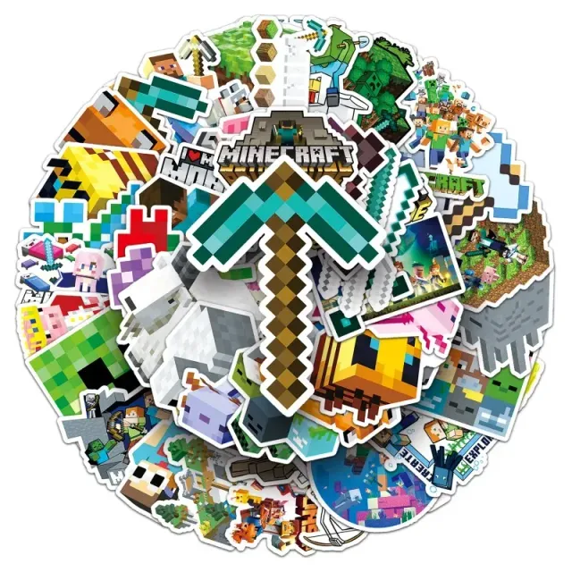 Bumper sticker trends with depicted characters from Minecraft - 50 pcs