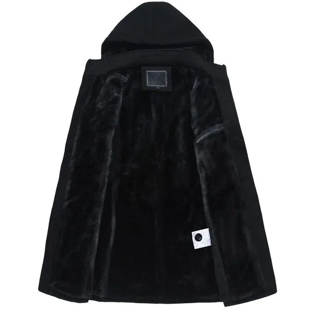 Men's long coat with fur - 2 colours