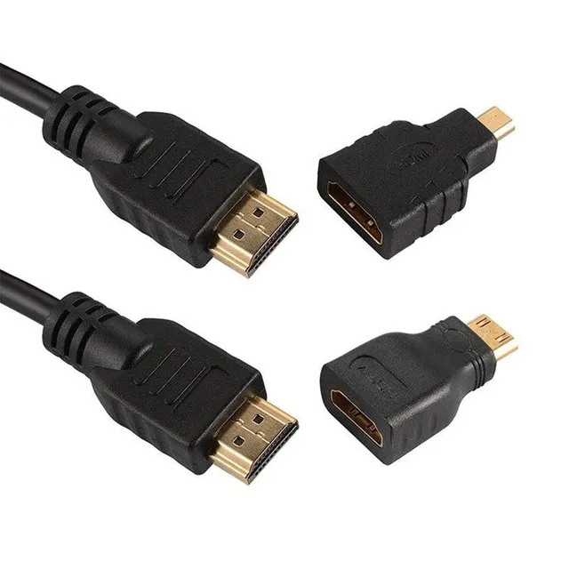 Kabel HDMI M/M z adapterami HDMI Mini / HDMI Micro