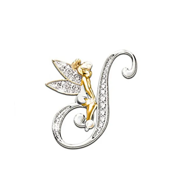 Luxury glitter brooch with letter - Fairy