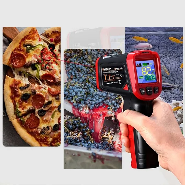 Change home repairs and cooking with our patented infrared thermometer: -58 °F to 1022 °F (-50 °C to 550 °C)