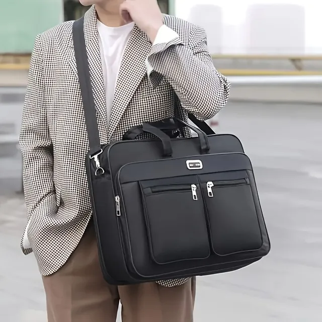 Men's laptop bag, fashionable shoulder bag, durable outdoor bag with extra large capacity, bag for short business trips