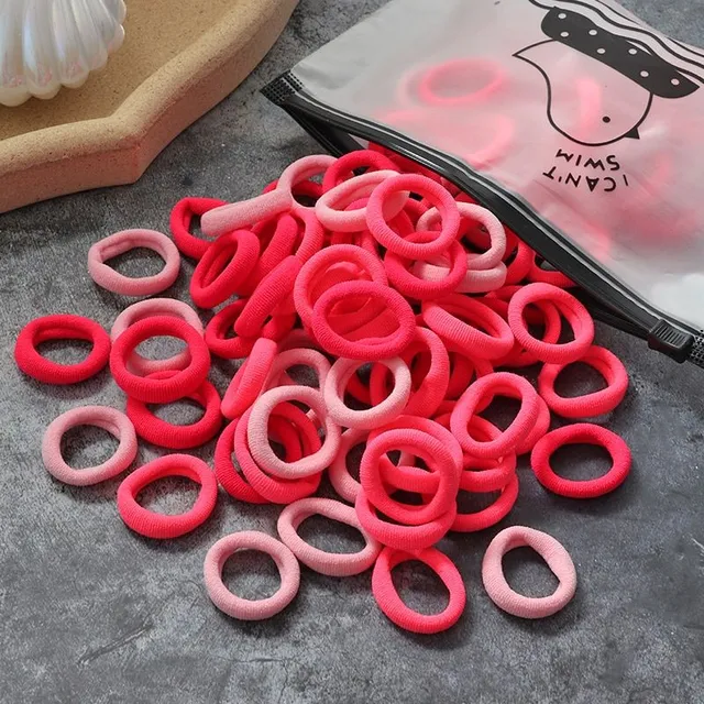 Beautiful hair elastics - 100 pieces