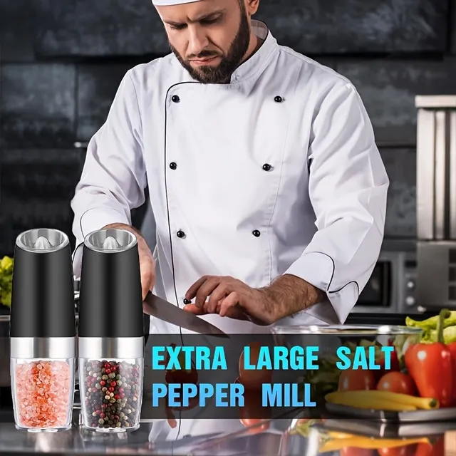 1/2pc Electric salt and pepper grinder, adjustable roughness, for batteries