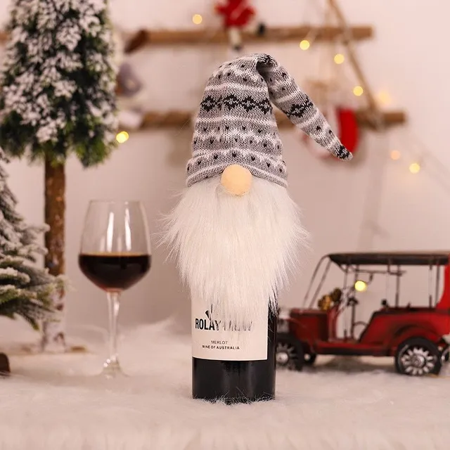 Frumoasa pungă pentru sticlă de vin cu motiv de Crăciun Debbie