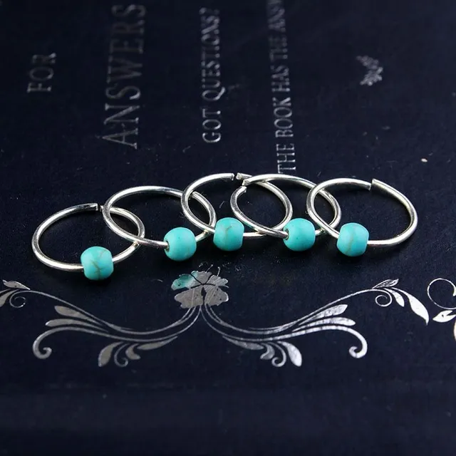 Set of decorative hair rings with bead