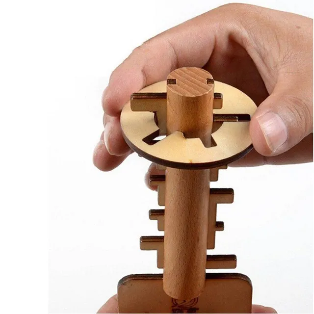 Children's wooden key puzzle