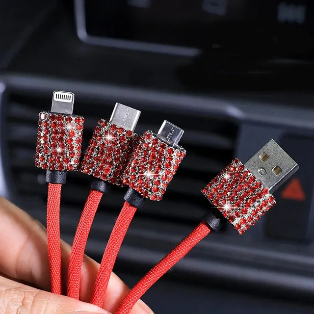 Cablu USB decorat pentru diverse dispozitive JU705 - mai multe culori