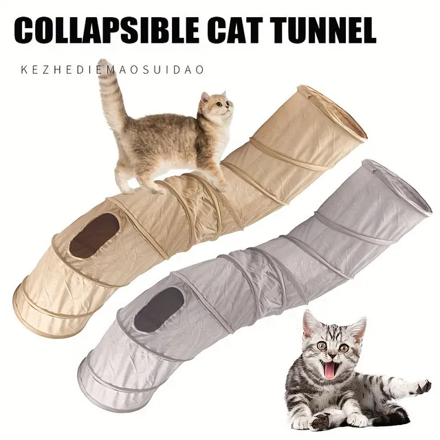 Felt folding tunnel for cats 2/3/4 ways - cozy and fun