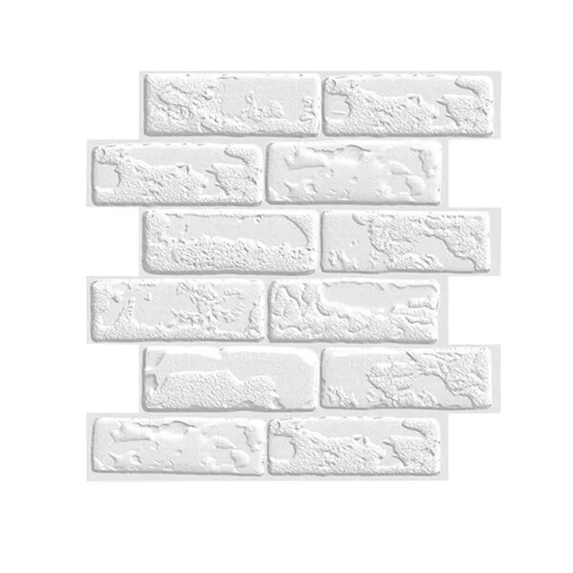 Self-adhesive wallpaper with brick pattern on the wall