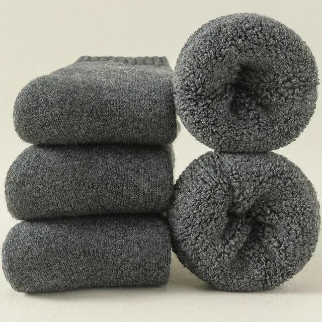 Set of 3 pairs of winter wool socks for men and women with thermal insulation from cashmere