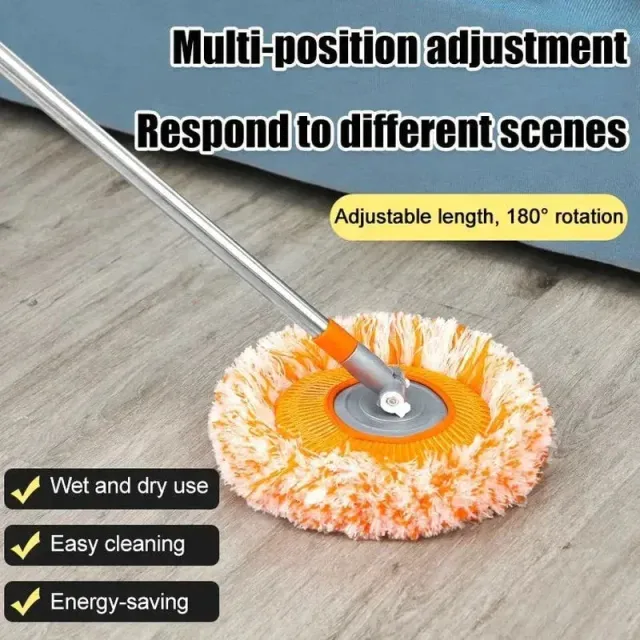 Nastaviteľná vylepšená 360 Spin Mop Handle Multifunkčné slnečnicové šenilové kúzelné mopové náradie pre domácnosť Ploché podlahové náradie