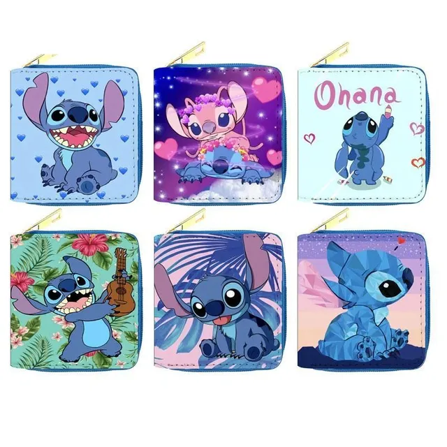 Portofel trendy pentru fete cu motivul iubit și adorabil Stitch