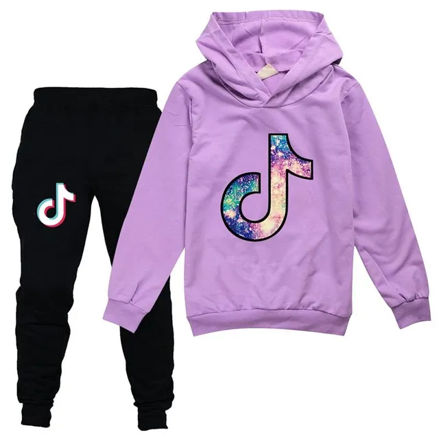 Kids stylish sports tracksuit with TikTok print