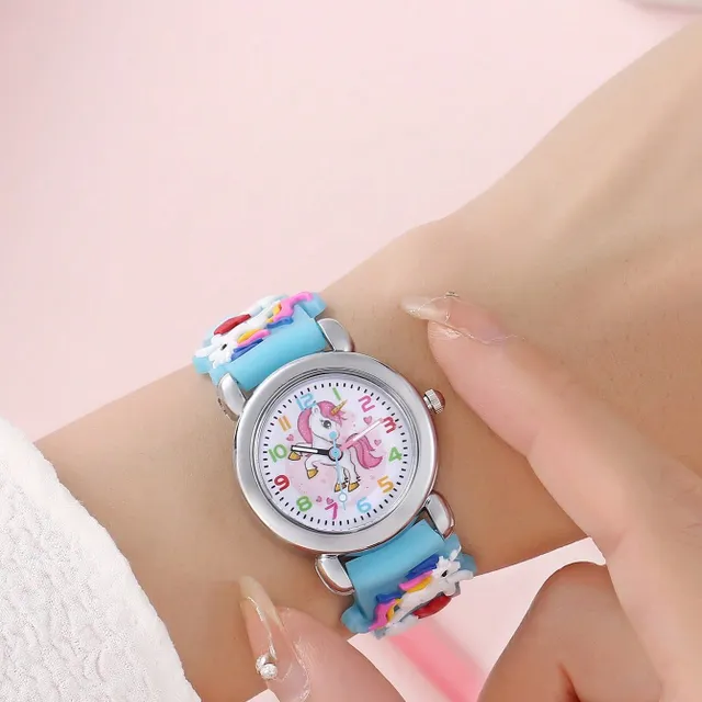 Baby cartoon watch with unicorn - cute 3D watch for boys, girls and children