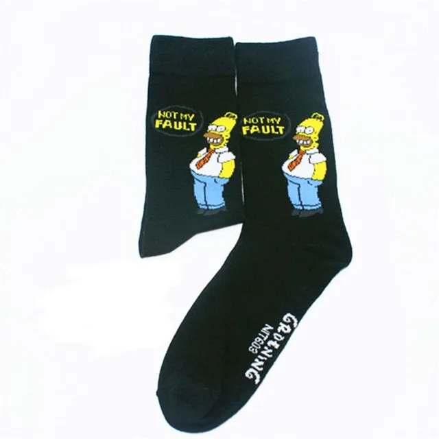 Zabawne bawełniane skarpetki z drukiem Simpsona