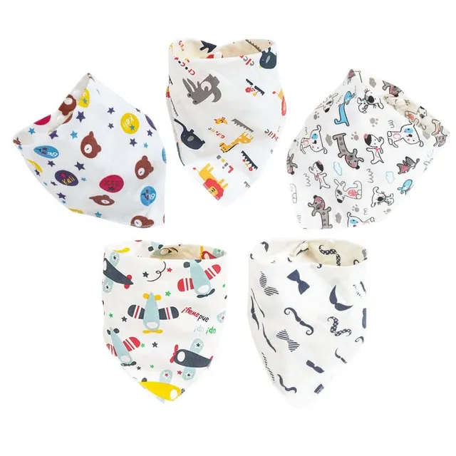 Soft cotton baby bib 5 pcs