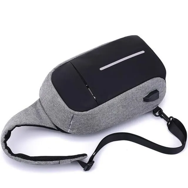 Stylish men's USB travel shoulder bag