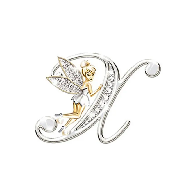 Luxury glitter brooch with letter - Fairy