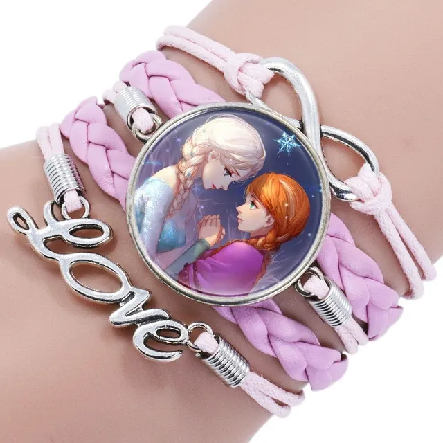 Beautiful multi-layered girls bracelet with favourite princesses