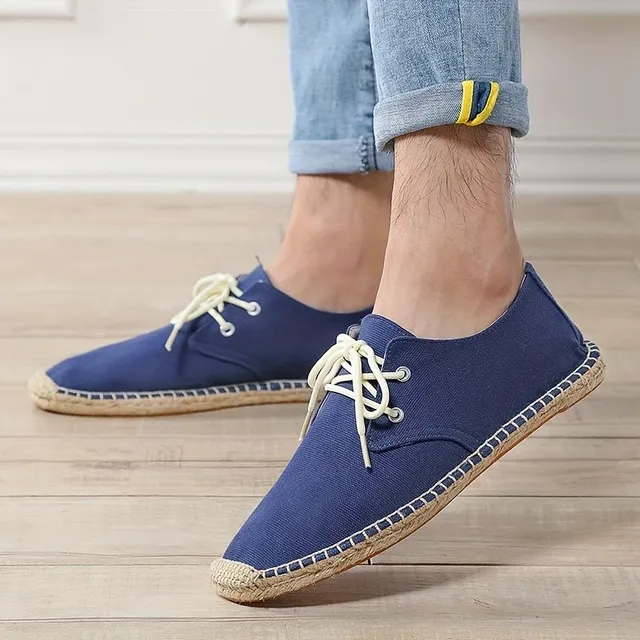 Lightweight breathable men's espadrilles with lace-up