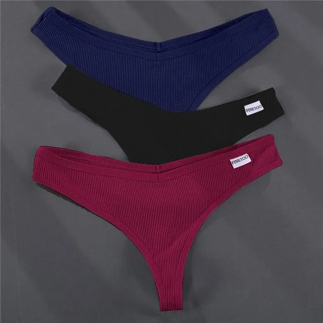 Quality cotton thong set 3 pieces