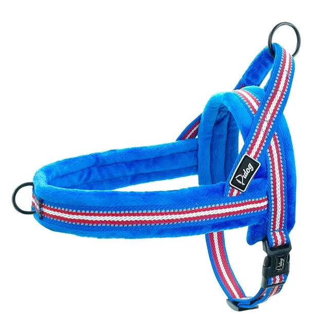 Adjustable reflective harness with handle Safety harness for small and large dogs Soft colored padded training harness with fur