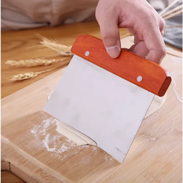 Scratch for smooth and even spread of dough on sheet or form