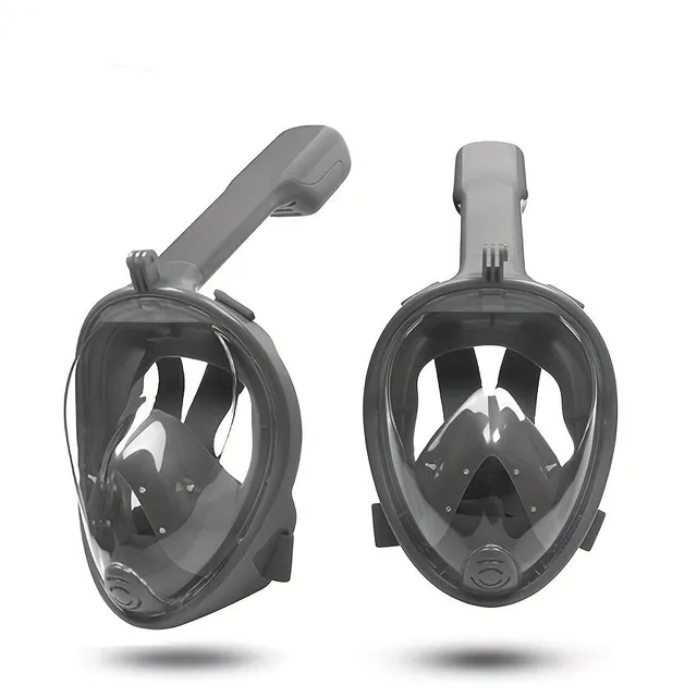 Mască panoramică pentru snorkeling cu vizibilitate 180° pe față întreagă