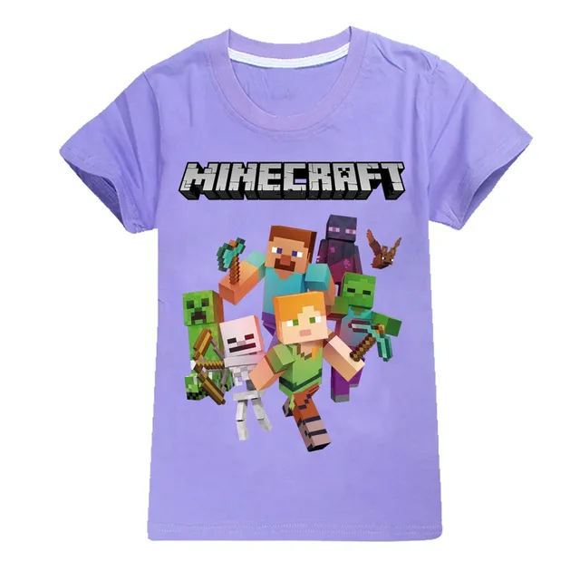 Tricou de bumbac pentru copii cu mâneci scurte Minecraft