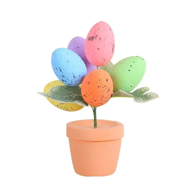 Decorațiune design în formă de floare cu ouă vopsite - mai multe variante de culori
