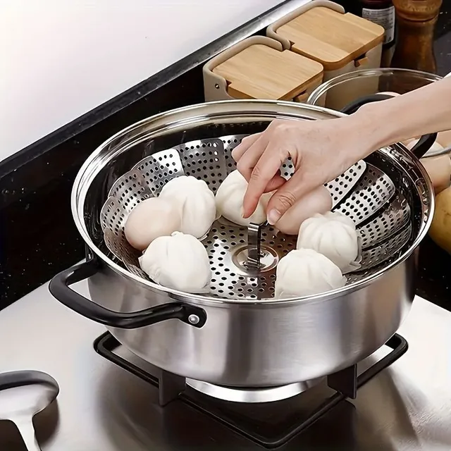 Stainless steel steam basket with composition possibility