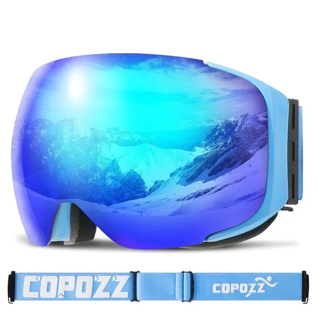 Professional ski glasses with mirror effect Skiing glasses and snowboard with UV400 protection Sealing ski glasses for helmet against fogging with fabric case