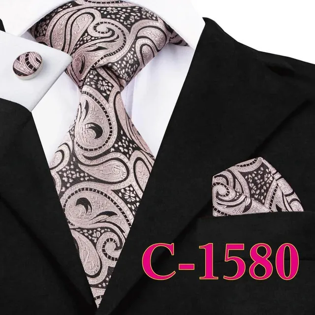 Men's luxury set with pattern | Tie, Handkerchief, Cufflinks