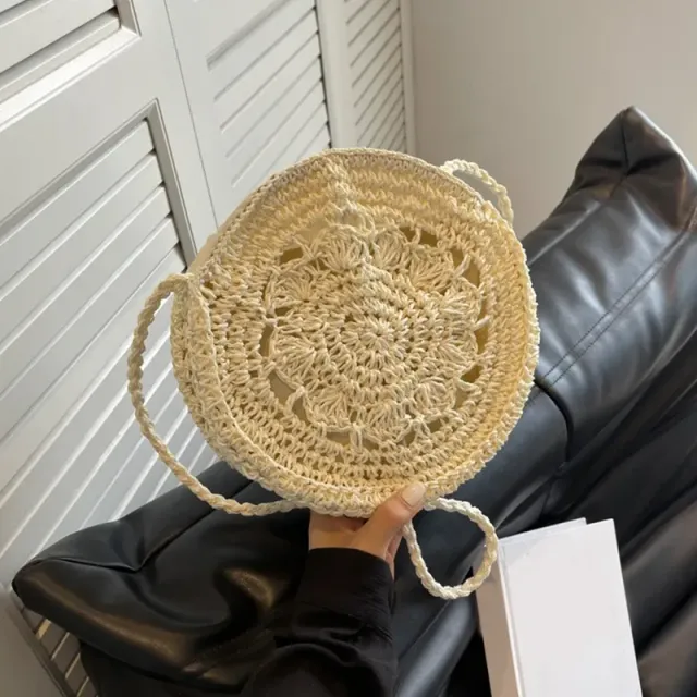 Boho beach bag from rattan in new fashion design