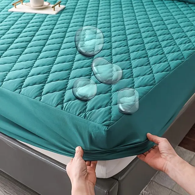 Waterproof tensioning sail, anti-dusty anti-slip pad on the mattress, soft comfortable breathable set of bed linen with deep pocket, for bedroom, guest room, dorm decoration.