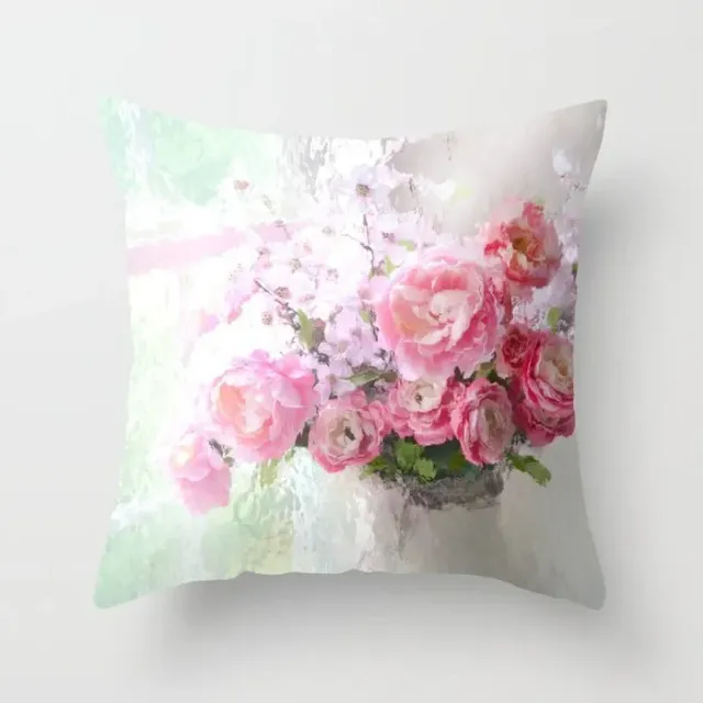 Gentle pillowcase with flower motif 45 x 45 cm