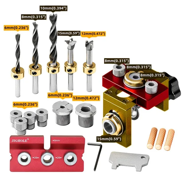 3-in-1 Universal Drilling Jig - Adjustable Pin Drill and Stop