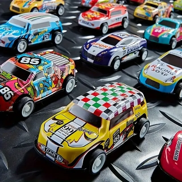 50pcs cars with plastic storage box, mini metal cars for kids