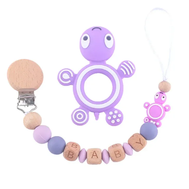 Baby cute silicone teether on clip