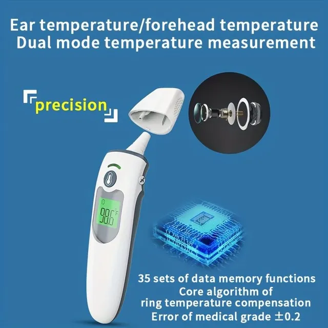 Ušný a predný termometer pre dospelých, termometer pre tvár človeka, digitálny termometer pre horúčku