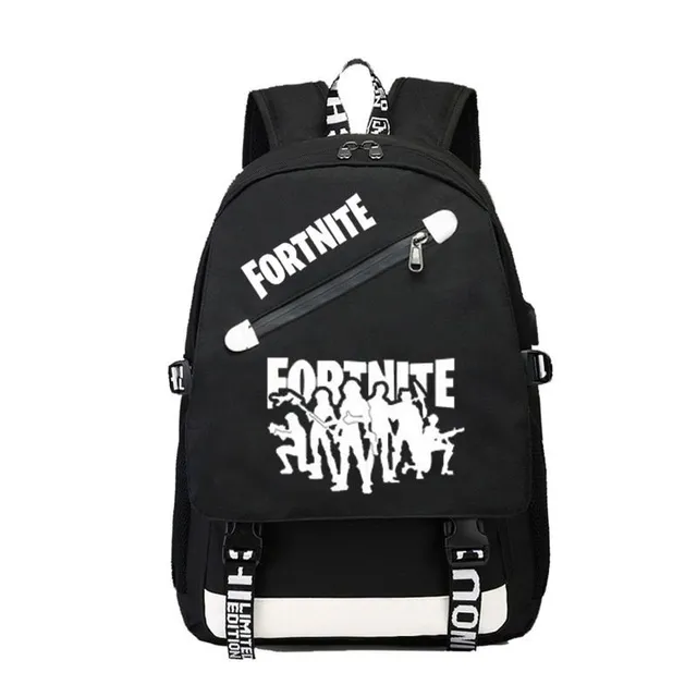 School backpack with cool print PC games Watermelon red