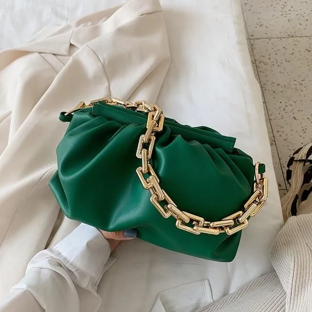 Handbag with gold chain