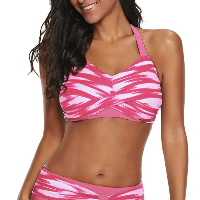 Two-piece sports swimsuit with pattern