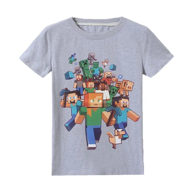 Tričko s potlačou pre hráčov počítačovej hry Minecraft